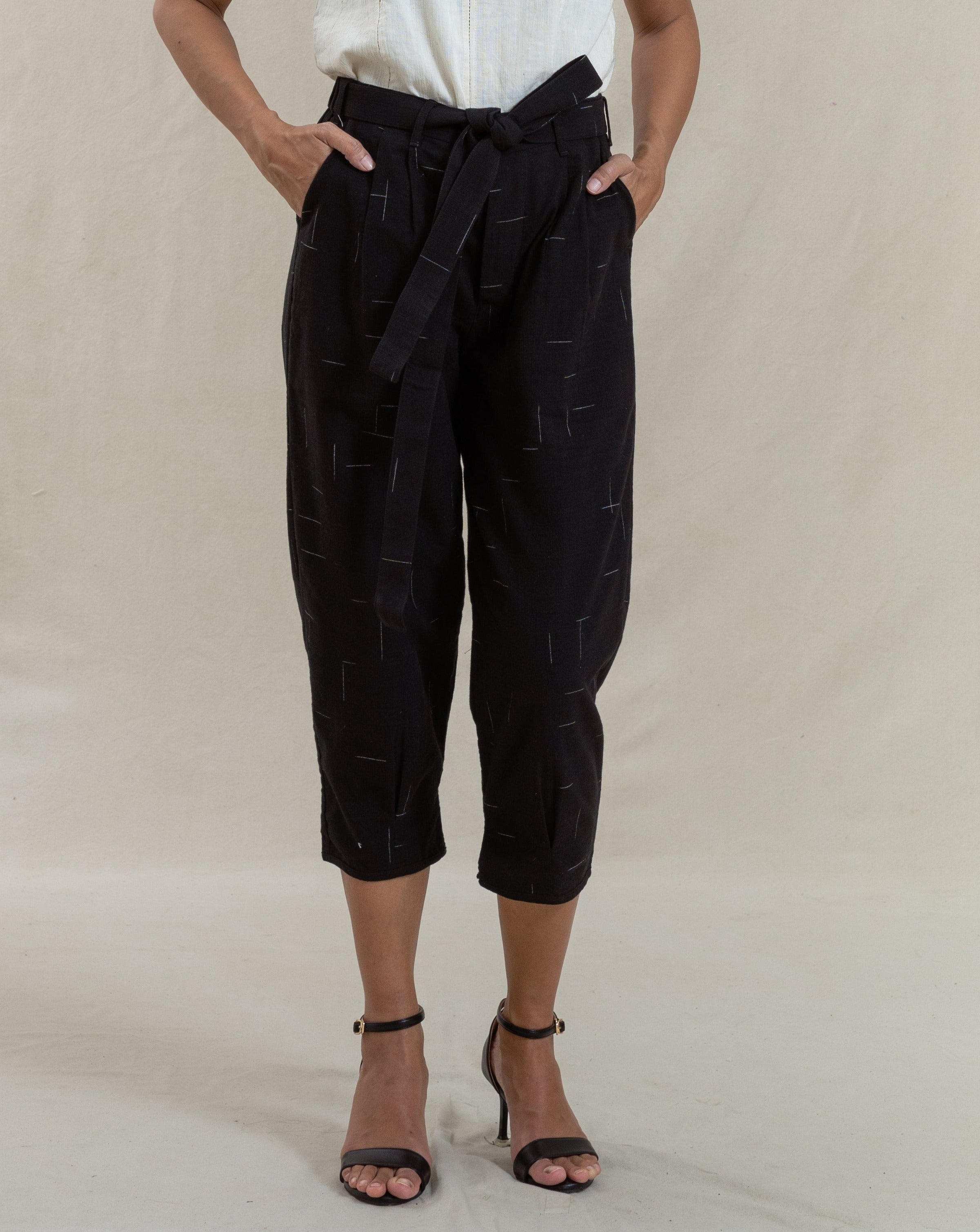 pants, women's pants, pants for traveling, women's fashion, handwoven, handcrafted, naturally dyed, slow fashion