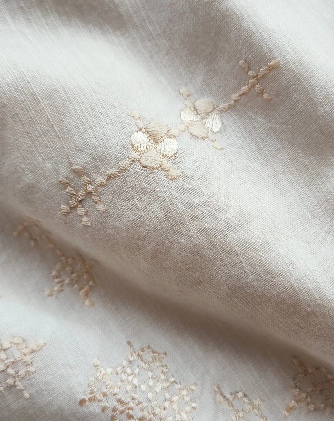 100% raw cotton, heirloom cotton, embroidery