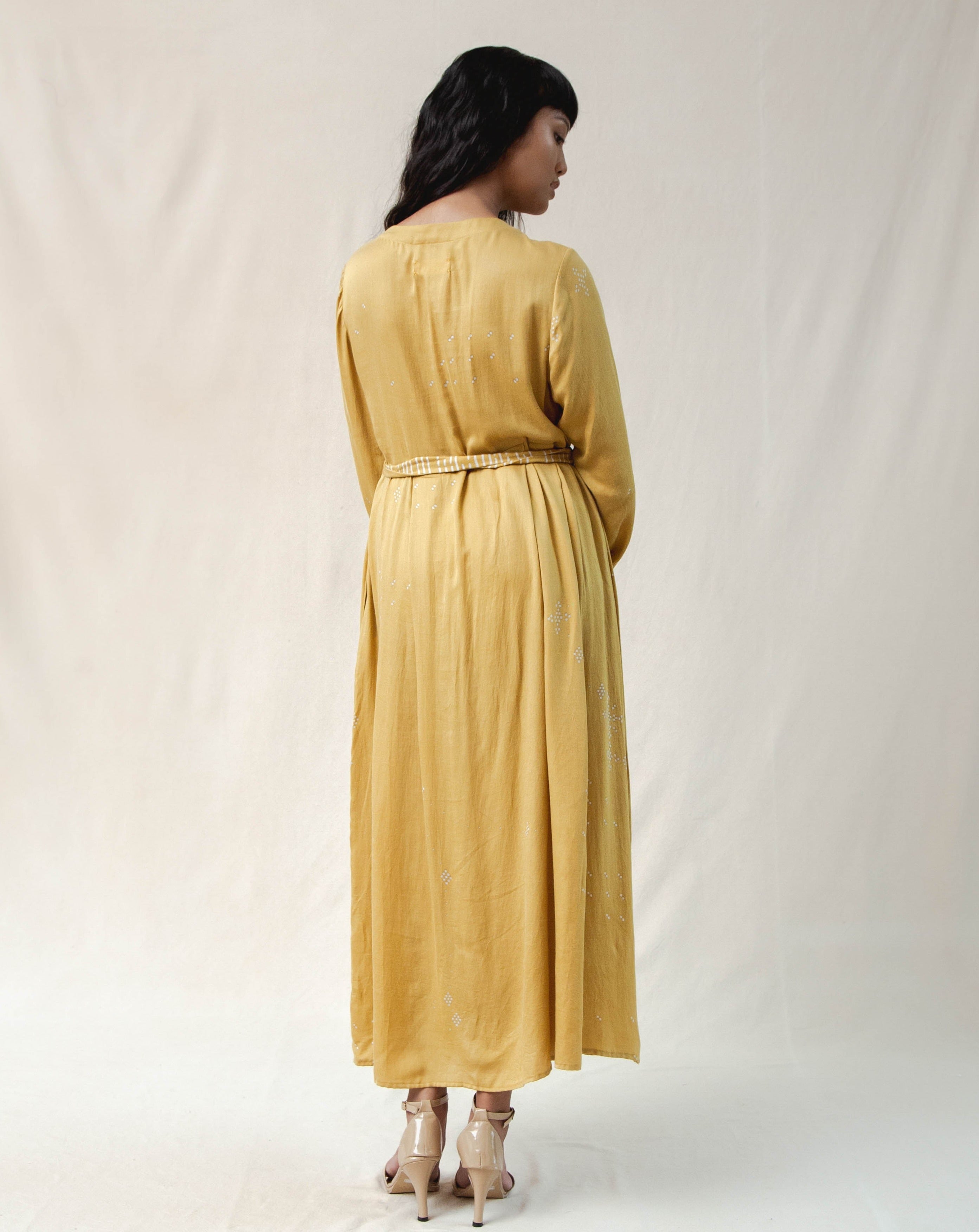 women's dress, dress with detachable belt, naturally dyed dress